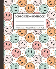 Composition Notebook Wide Ruled Smiley Faces for Teen Girls
