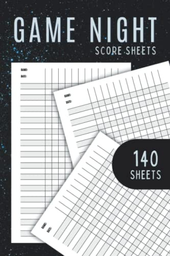 Game Night Score Sheets