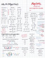Algebra Notebook: Grid Composition Notebook with Common Equations