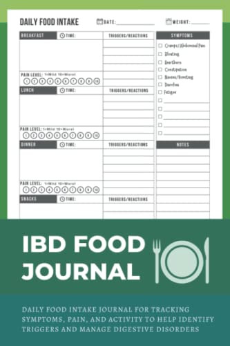 IBD Food Journal: Chronic Pain and Symptom Tracker Daily Food Journal