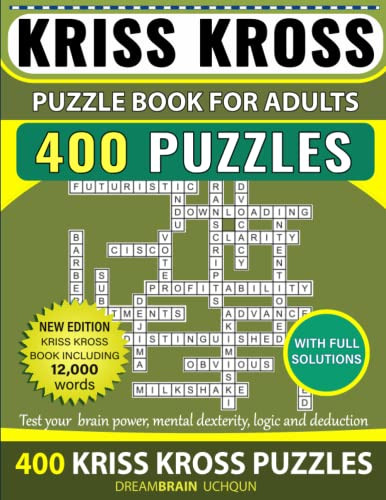 Kriss Kross Puzzle Book For Adults 400 Puzzles with Full Solutions