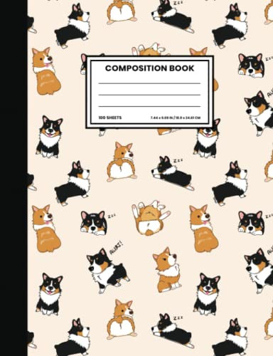 Composition Notebook | Corgi Dogs Moods