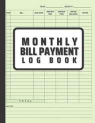 Monthly Bill Payment Log Book