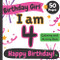 Birthday Girl: I am 4: Happy Birthday Coloring and Activity Book