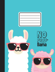 Composition Notebook LLama Blue Pink No Prob-Llama Alpaca Book Boys