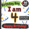 Birthday Boy: I am 4: Happy Birthday Coloring and Activity Book