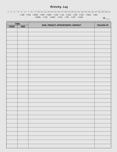 Activity Log Notepad: Daily Activity Log Book/Notebook/Journal 100