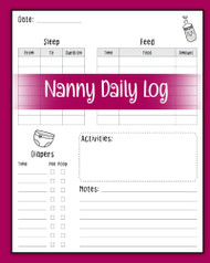 Nanny Daily Log: Daily Routine Tracker for Babies & Toddlers: Simple