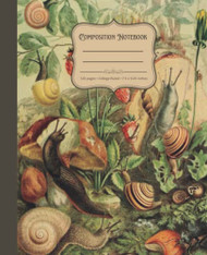 Composition Notebook: Vintage Snail and Mushroom Illustration Journal