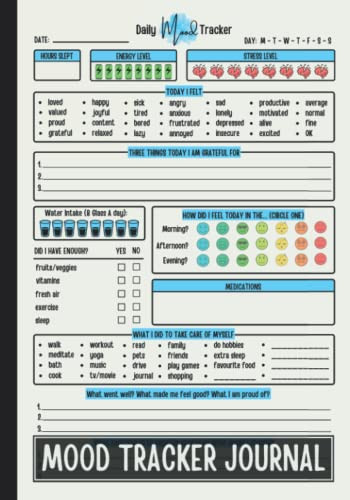 Mood Tracker Journal: Daily Mental Health & Wellness Diary