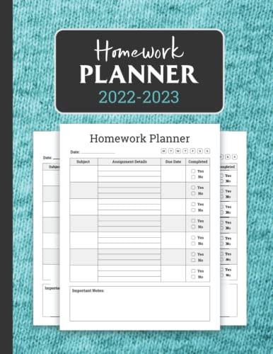 Homework Planner 2022-2023 by Hopnn Press Publications