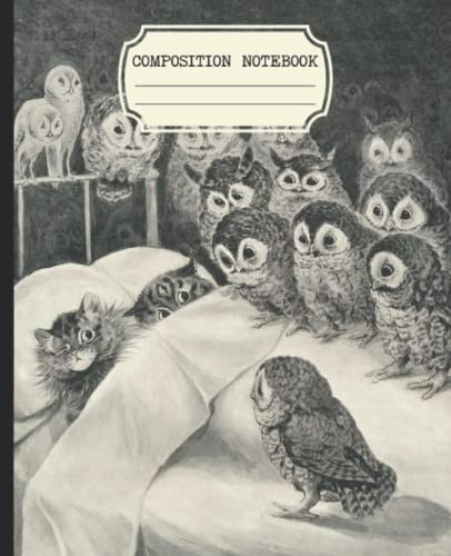 Composition Notebook: Vintage Aesthetic College Ruled With Louis Wain
