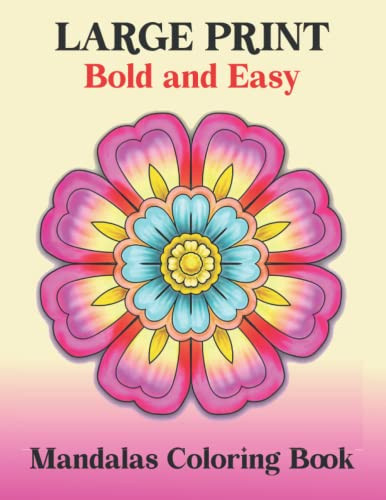 Easy Mandalas Adults Coloring Book: Large Print Mandala Coloring