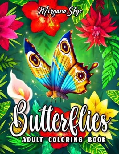 Butterflies Adult Coloring Book