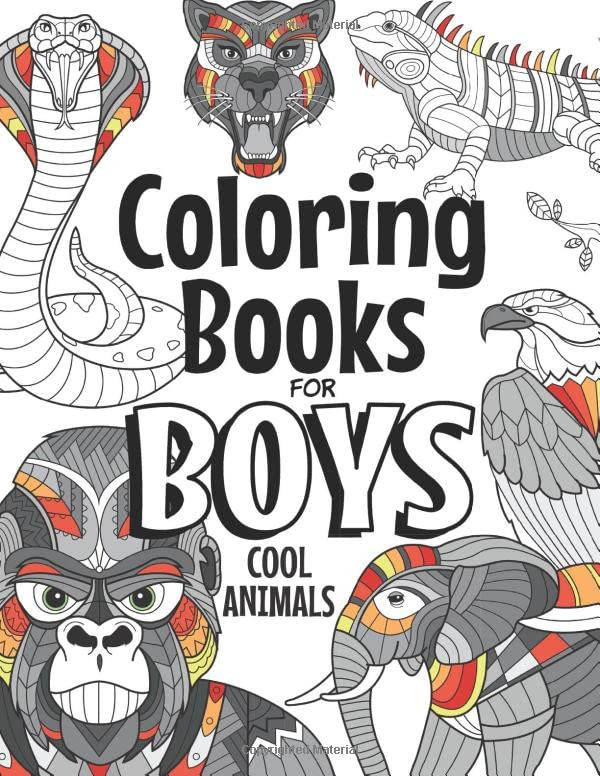 Coloring Books For Boys Cool Animals by The Future Teacher Foundation