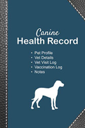 Canine health record: Dog vaccine record book | Pet health record