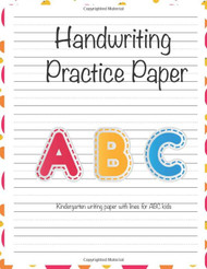 Kindergarten writing paper with lines for ABC kids