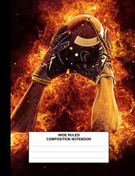 Composition Book: Football Flames Composition Book for School Wide