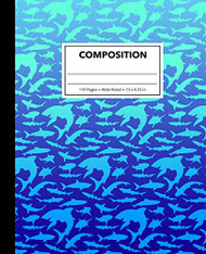 Composition: Blue Gradient Shark Composition Notebook for Kids Cool