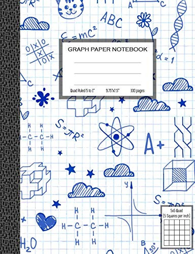 Graph Paper Notebook Quad Ruled 5 squares per inch