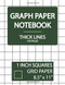 Graph Paper Notebook 1 Inch Squares 100 Pages Thick Lines Grid