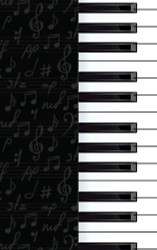 Notebook: Piano Keyboard (Small 5x8 College Ruled)