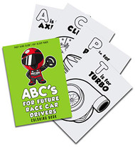 ABC's For Future Race Car Drivers Coloring Book