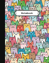Notebook: Cute Colorful Cats College Ruled Lined Pages