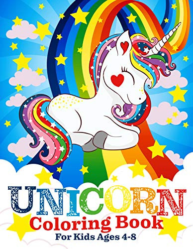 Unicorn Coloring Book For Kids Ages 4-8: Travel Size For Kids On