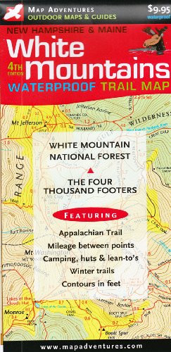 White Mountains Trail Map: New Hampshire & Maine