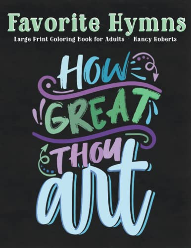 Favorite Hymns: Large Print Coloring Book for Adults: Chalkboard Style