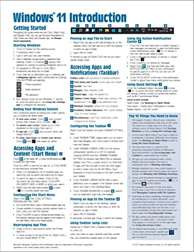 Windows 11 Introduction Quick Reference Guide - Cheat Sheet