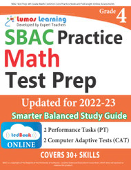 SBAC Test Prep: 4th Grade Math Common Core Practice Book