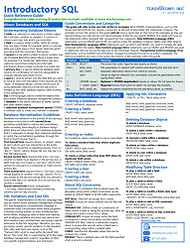 Introductory SQL Quick Reference Training Card - Laminated Tutorial