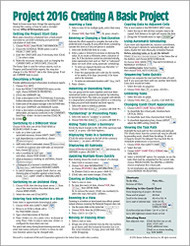 Microsoft Project 2016 Quick Reference Guide Creating a Basic Project