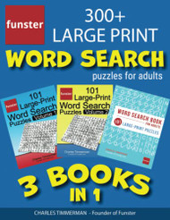 Funster 300+ Large Print Word Search Puzzles for Adults - 3 Books