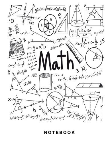 Math Notebook: 1/2 inch Square Graph paper pages and White Paper