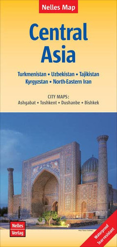 Central Asia Map (English French and German Edition)