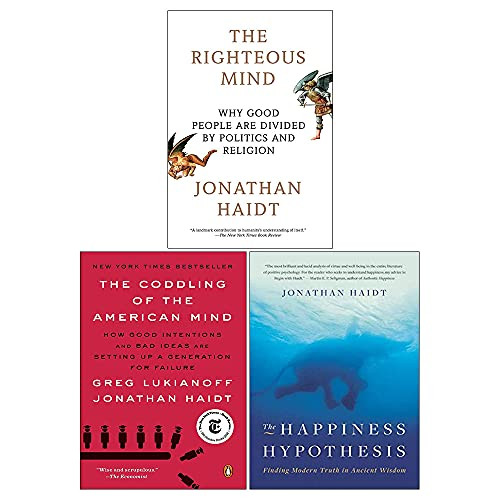 Jonathan Haidt Collection 3 Books Set - Happiness Hypothesis