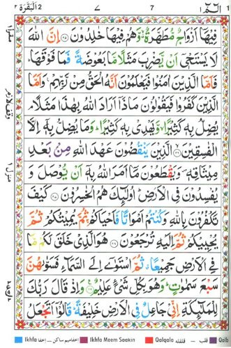 Holy Quran The (Color Coded Tajweed Rules in English)