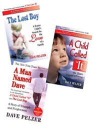Dave Pelzer 3 Book Set~A Child Called It/The Lost Boy/A Man Named