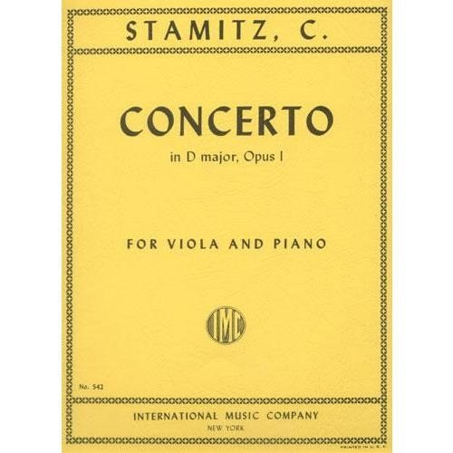 Stamitz - Concerto In D Major Op. 1. For Viola and Piano. Edited by