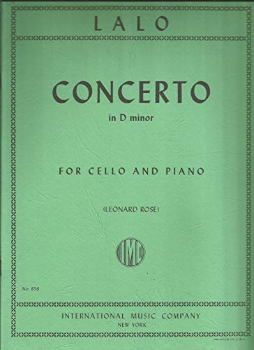 International Music Co. Lalo Concerto in D Minor for Cello