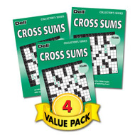 Cross Sums Logic Puzzle Books for Teens Adults & Seniors - 4 Pack