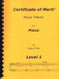 Certificate of Merit Music Theory for Piano Lvolume 1 by Peggy O'Dell