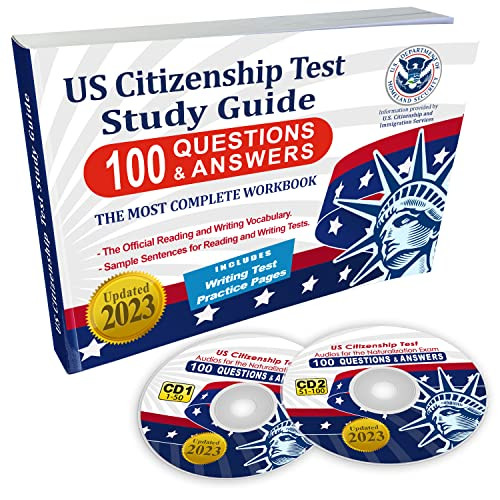 Us Citizenship Test Study Guide 2023 -Cd Audio