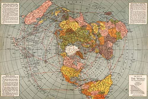 1943 Flat Earth World Map