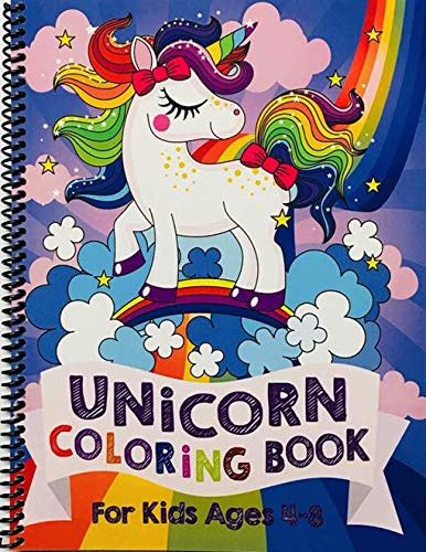 Unicorn Coloring Book: For Kids Ages 4-8 (Spiral-bound)