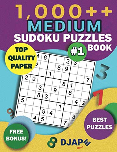 1000++ MEDIUM Sudoku Puzzles Book