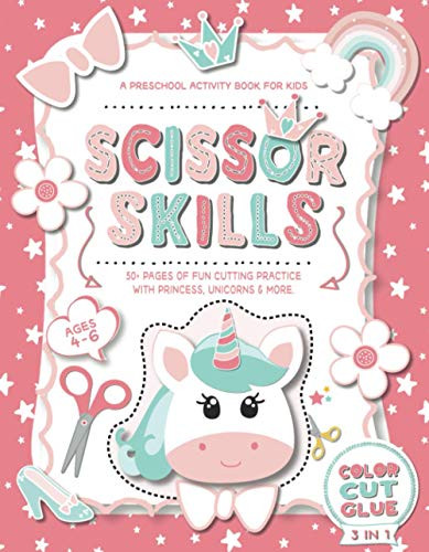 Dinosaur Scissor Skills Workbook for Preschool Kids ages 3-5 by HR Creation